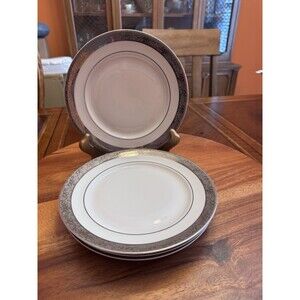 Vintage Chatham Fine China Platinum Rimmed  Salad Plates. A Set Of 4